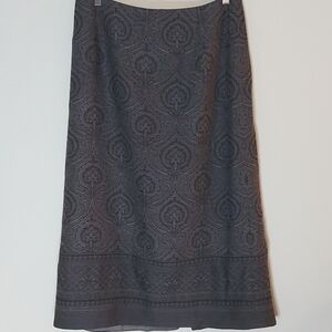 Vintage Pendleton Baroque Gray Wool Max Skirt Fully Lined Size 14